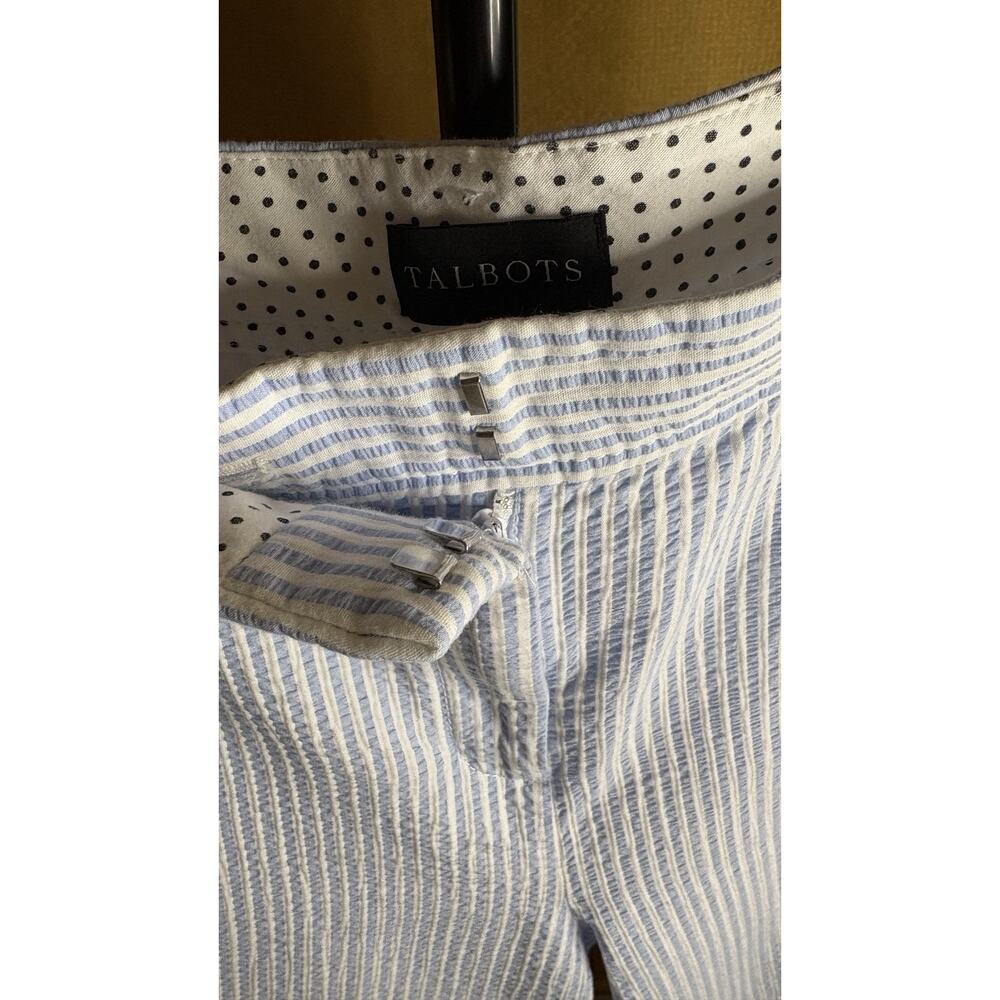 Talbots Women's Striped Perfect Crop Seersucker Nautical Pants Size 10 Resort - Picture 6 of 6